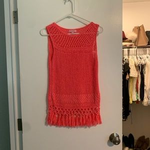 Lilly Pulitzer woven pink shift tank xs